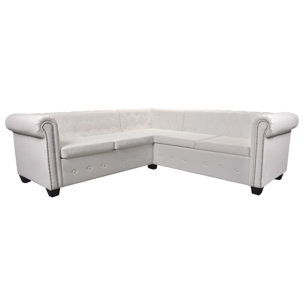 White Faux Leather 5-Seater Corner Sofa R219913