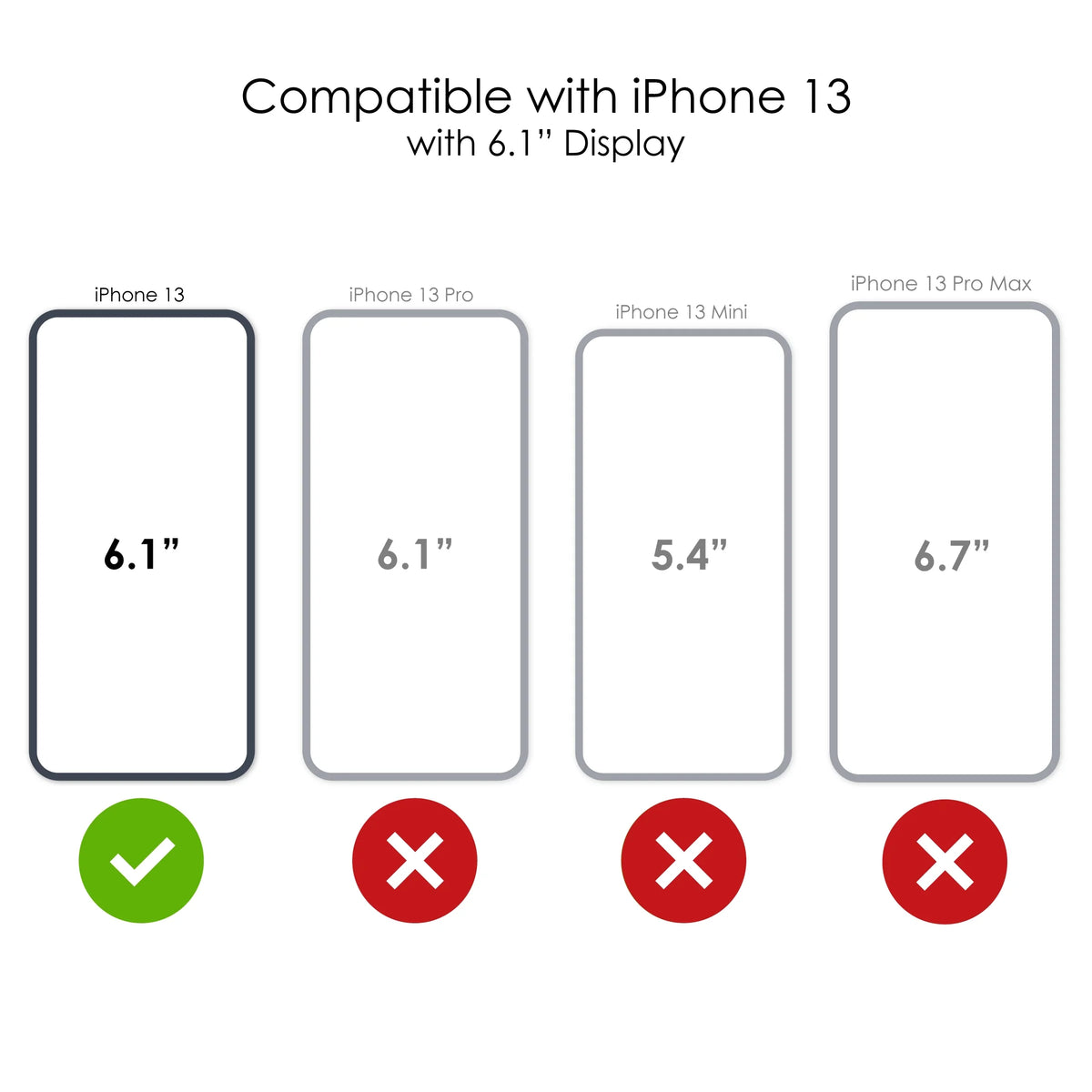 Clear Shockproof Hybrid Case for iPhone 13 with TPU Bumper Acrylic Back Tempered Glass Screen Protector J8344