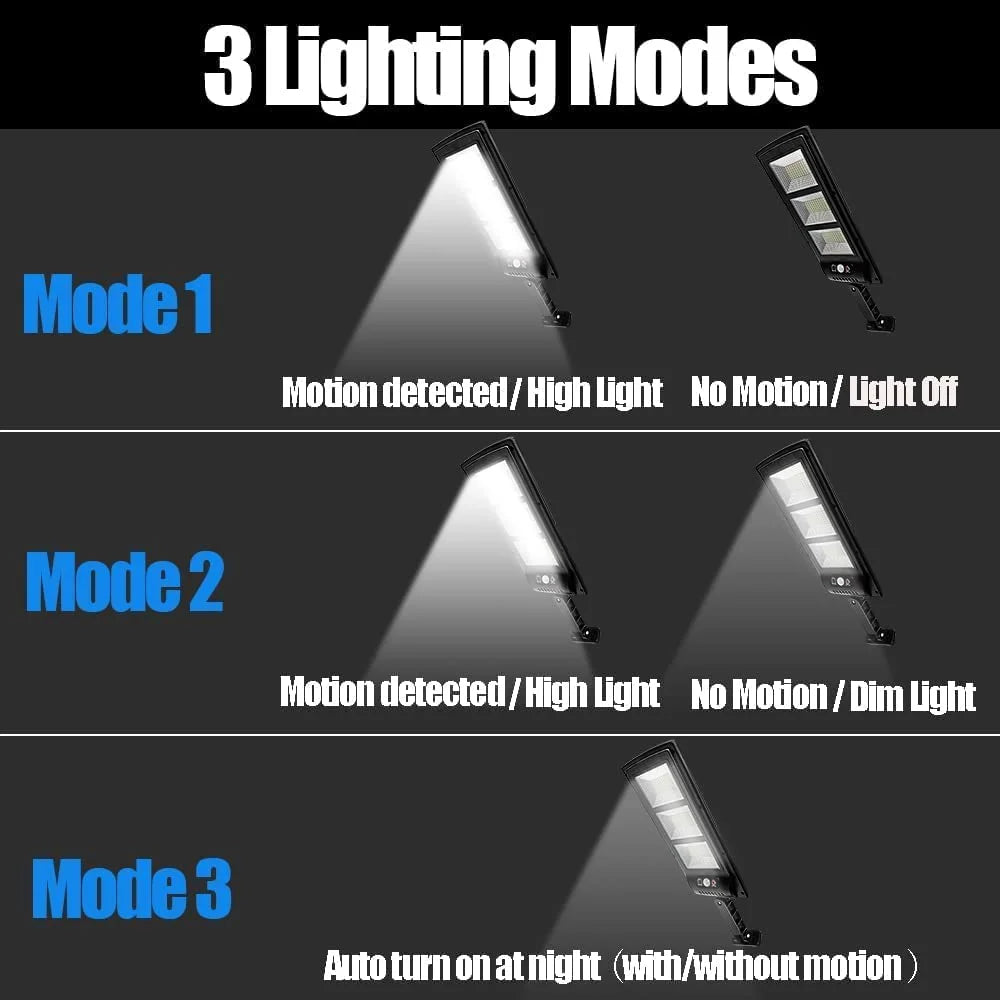 4 Pack Solar Street Lights Outdoor 180 LED Motion Sensor Flood Light with 3 Lighting Modes T3791