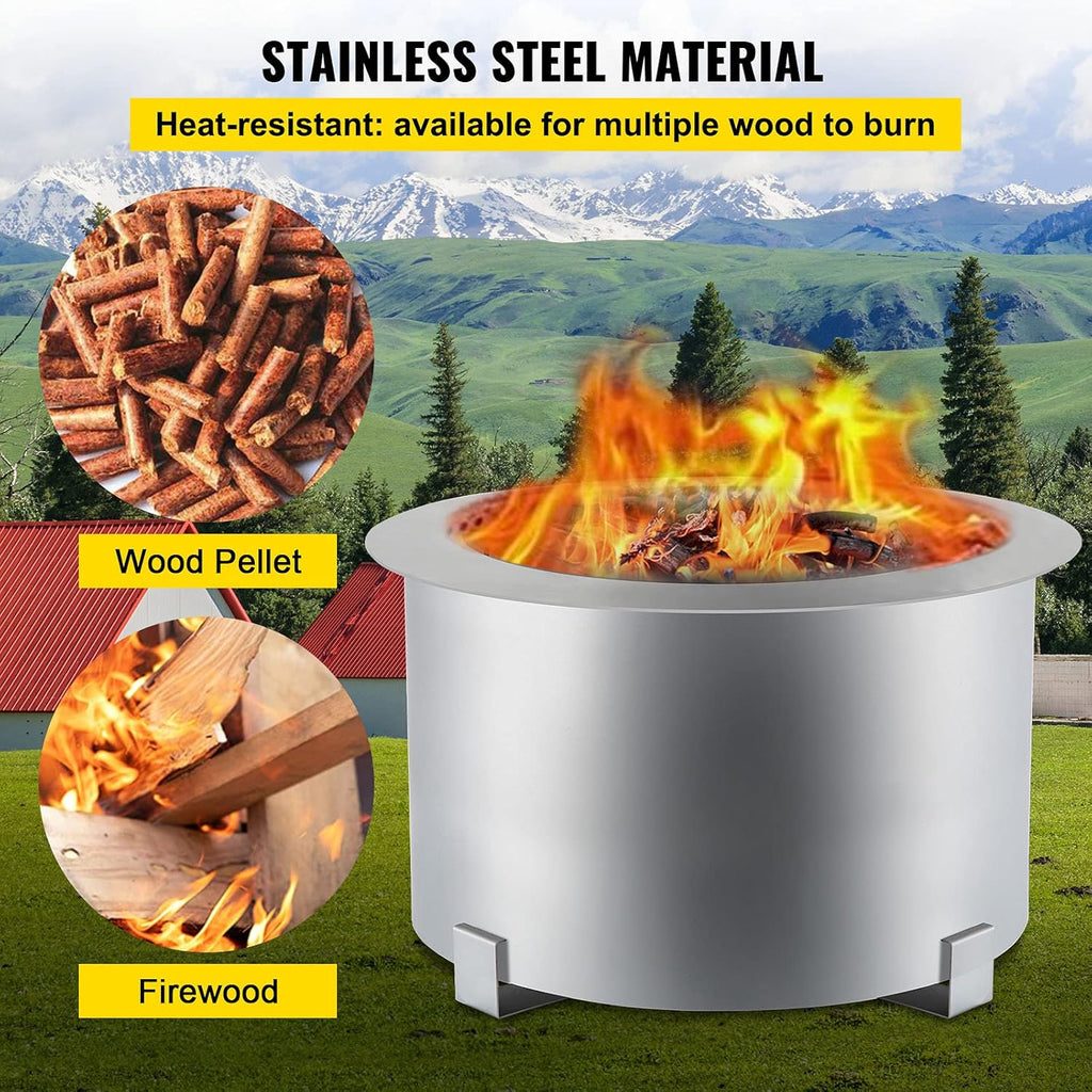 21.5 inch Stainless Steel Smokeless Fire Pit V171128