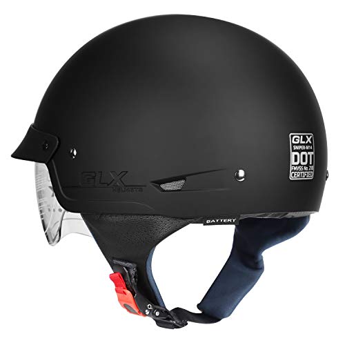 Matte Black Open Face Motorcycle Helmet K1857