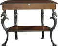 Floral Demilune Console Table with Display Shelf B389