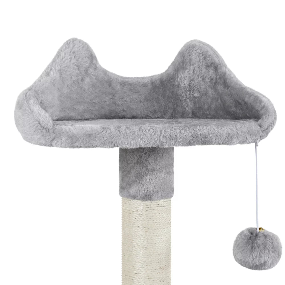 Light Gray Cat Tree Condo with Scratching Post R464