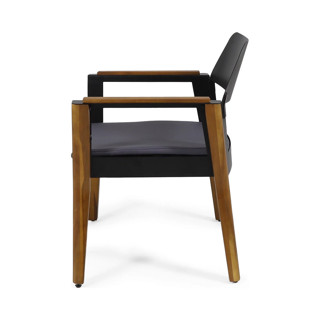 Acacia Wood Club Chairs with Cushion, Set of 4 X95866