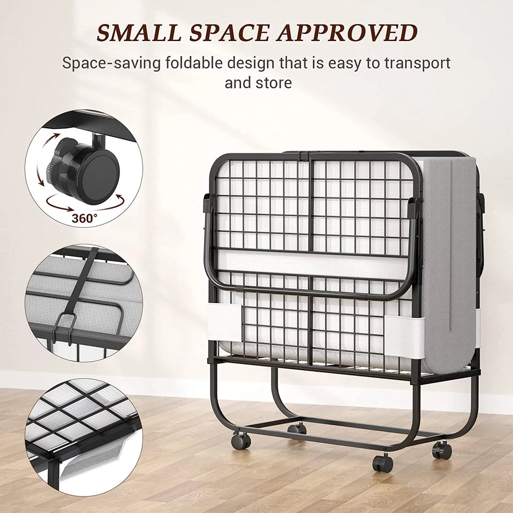 Folding Bed with Memory Foam Mattress S755