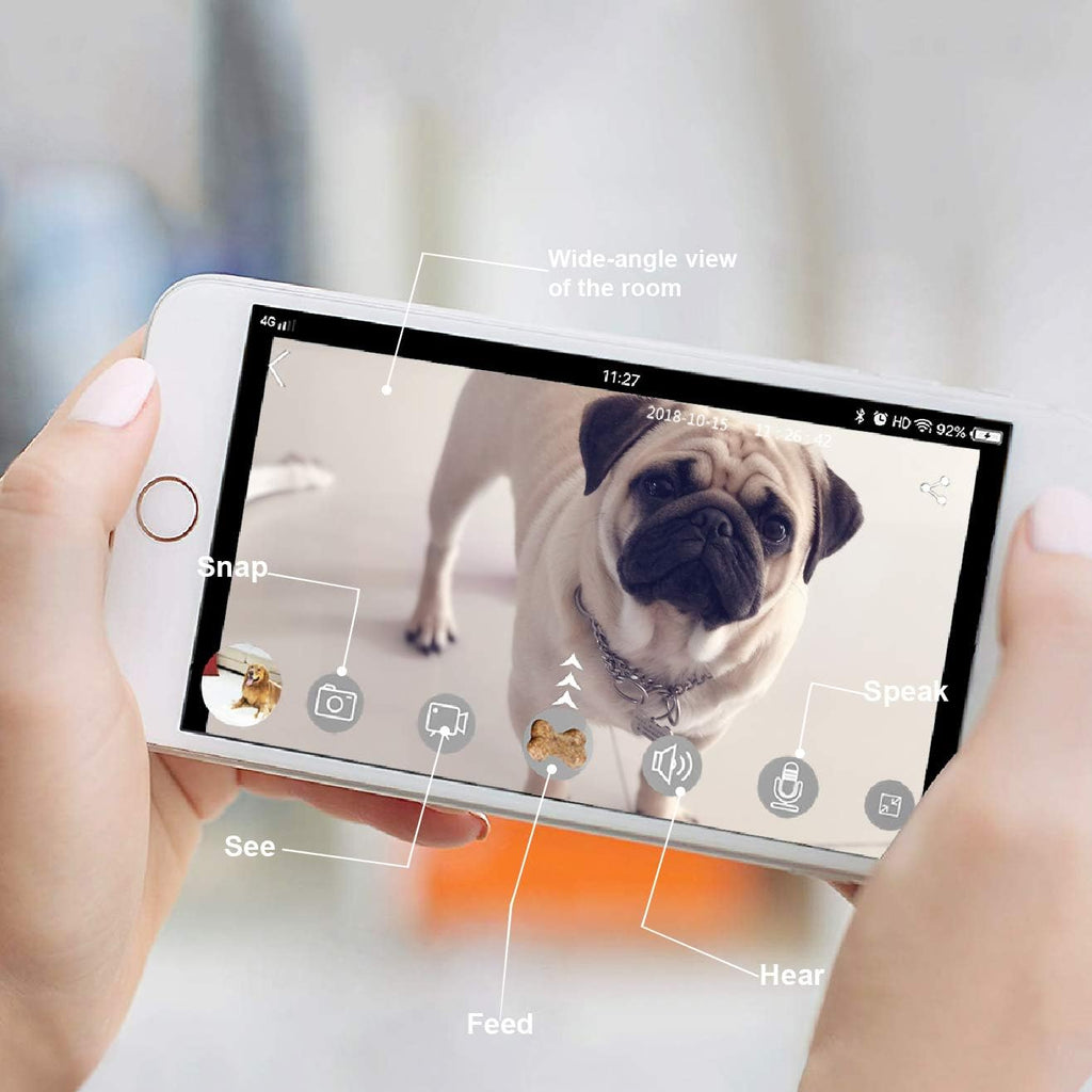 Dog Camera Treat Dispenser with Two-Way Audio and Night Vision F171913