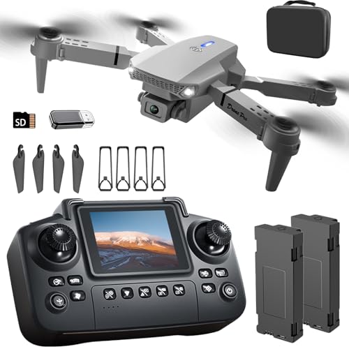 Mini Drone with Screen Controller, 2 Batteries, Foldable Y8445