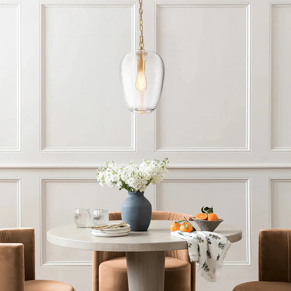 1-Light Dimmable Glass Farmhouse Pendant M3245