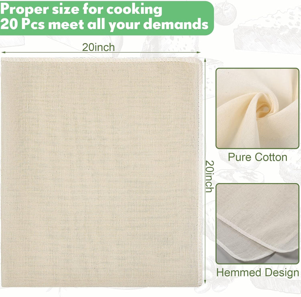 20 x 20 Inch Unbleached Cotton Cheese Cloth W221