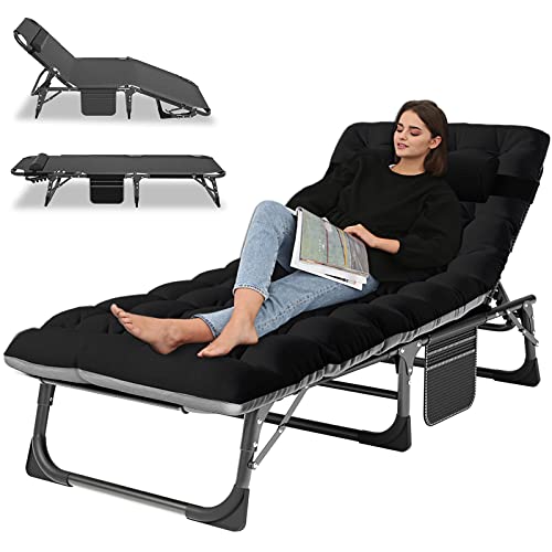 Adjustable 4-Position Folding Camping Cot with Pillow N61218