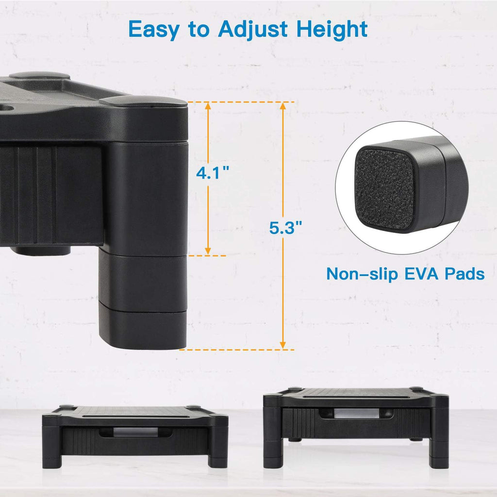 Monitor Stand with Drawer, Adjustable Computer Riser, Pack of 2 S3057