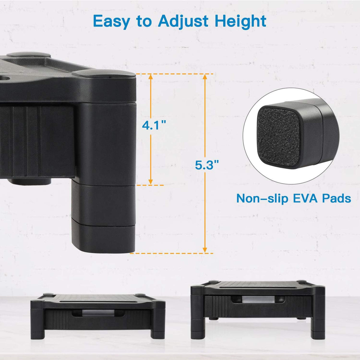 Monitor Stand with Drawer, Adjustable Computer Riser, Pack of 2 S3057