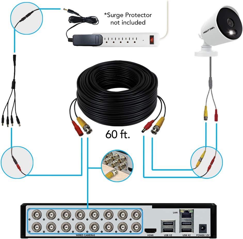 4 Wired 1080p HD Indoor/Outdoor Security Camera System with 1TB Hard Drive C3949