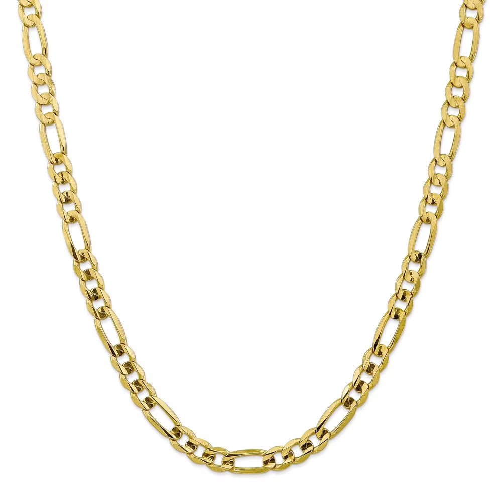 10K Yellow Gold Figaro Chain Necklace 20" I175