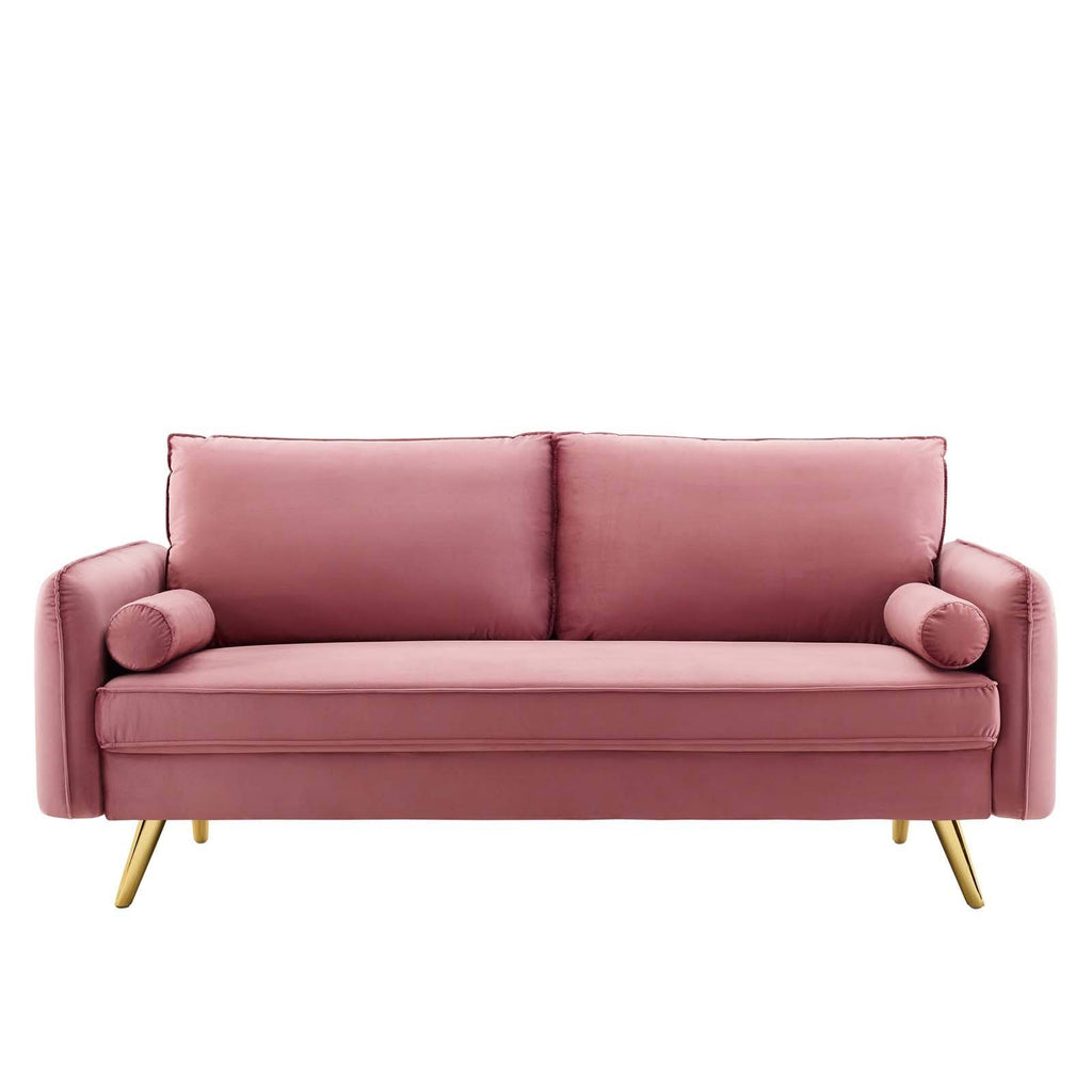 Navy Performance Velvet Sofa X934