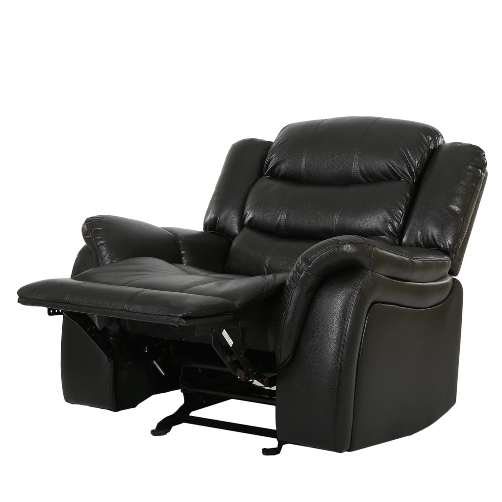 Black Faux Leather Recliner Glider Chair N50928