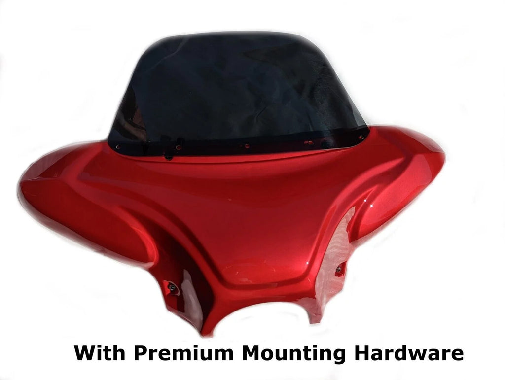 34" Red Cruiser Front Batwing Fairing with Tinted Windshield K15755