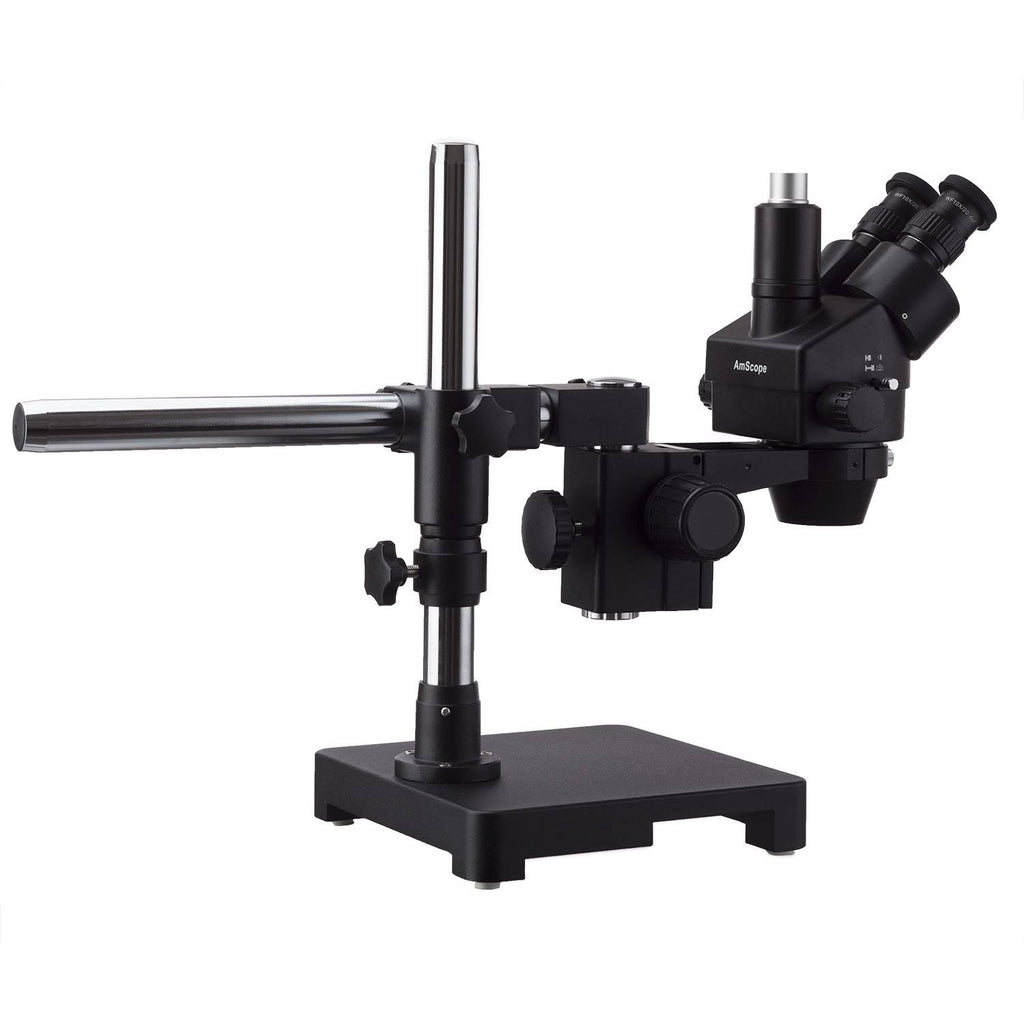 3.5X-45X Black Trinocular Stereo Zoom Microscope with Fluorescent Ring Light and 5MP Camera X510