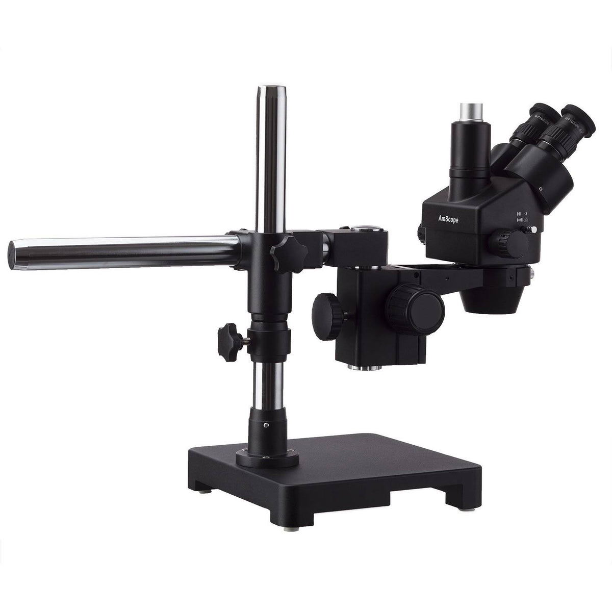 3.5X-45X Black Trinocular Stereo Zoom Microscope with Fluorescent Ring Light and 5MP Camera X510