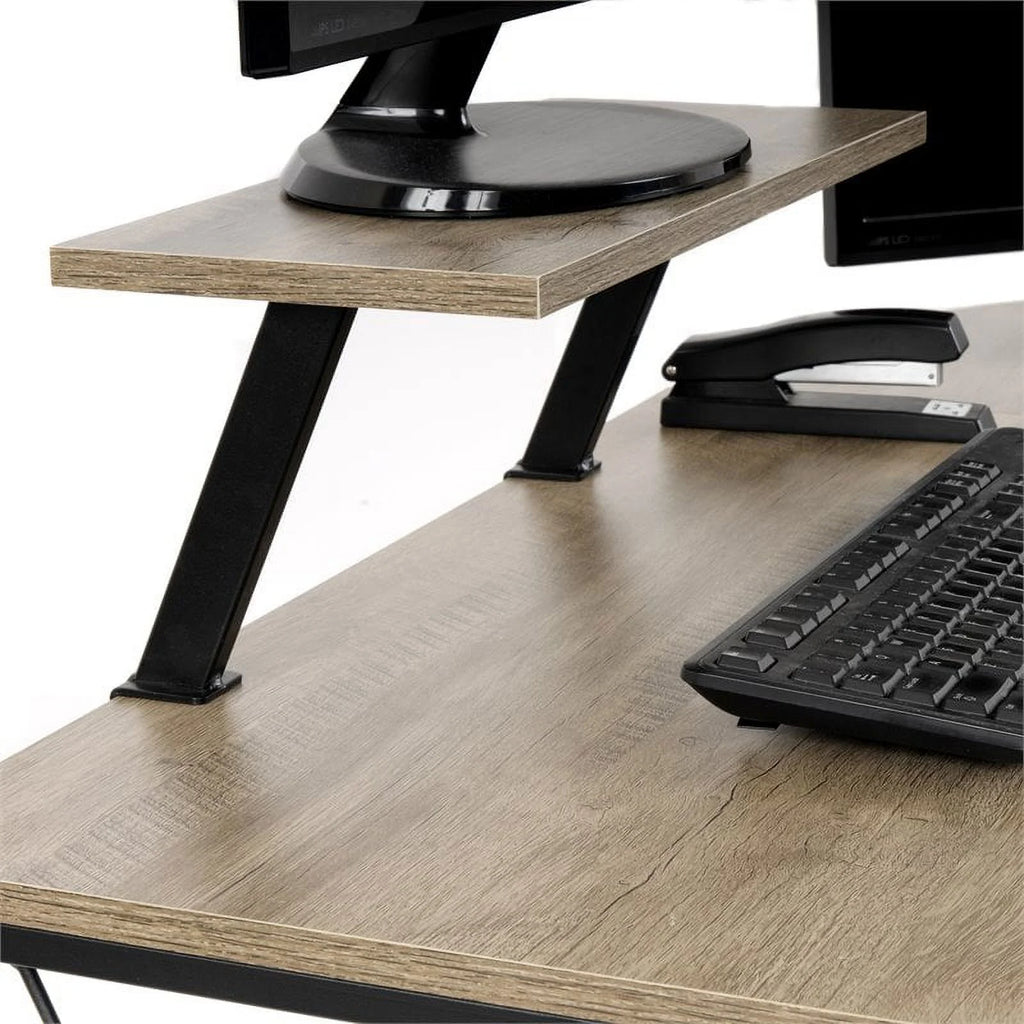 51" Contemporary Wood L-Workcenter D9862