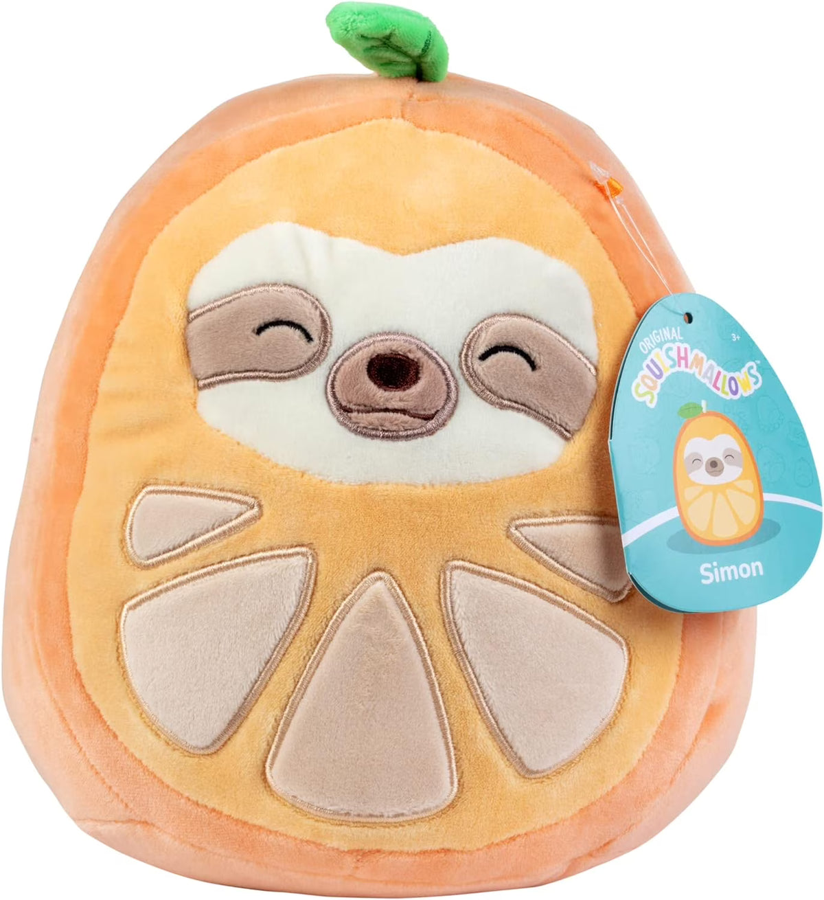 8" Orange Sloth Plush Stuffed Animal Toy Y530413