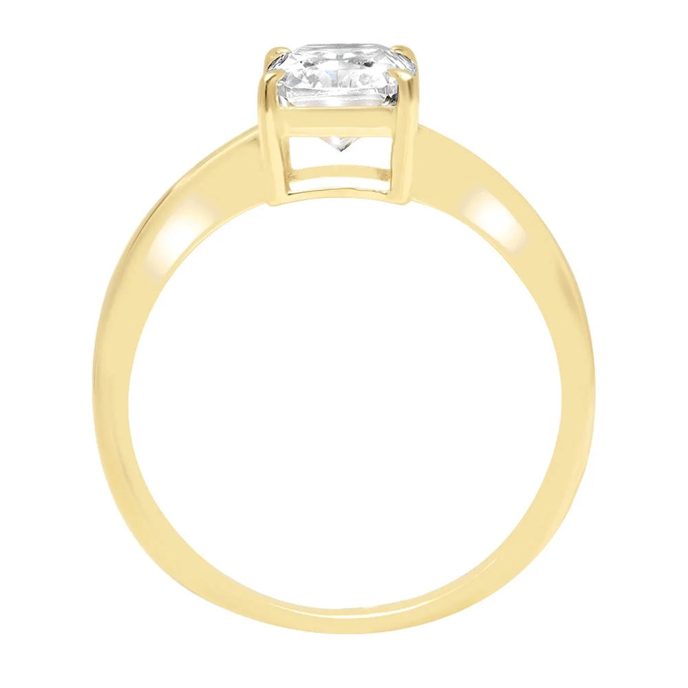 14K Yellow Gold Solitaire Diamond Engagement Ring size 9 R740