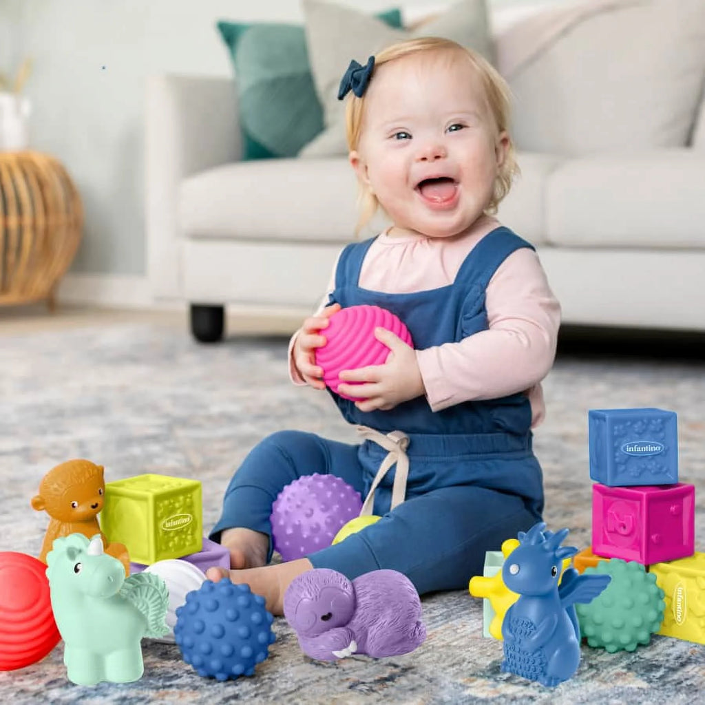 20 Pc Multicolor Sensory Balls Blocks Set P4356