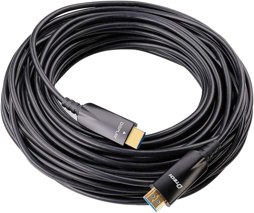 75ft Fiber Optic HDMI Cable 4K 30Hz 1080p 60Hz Black Pack of 2 D39069