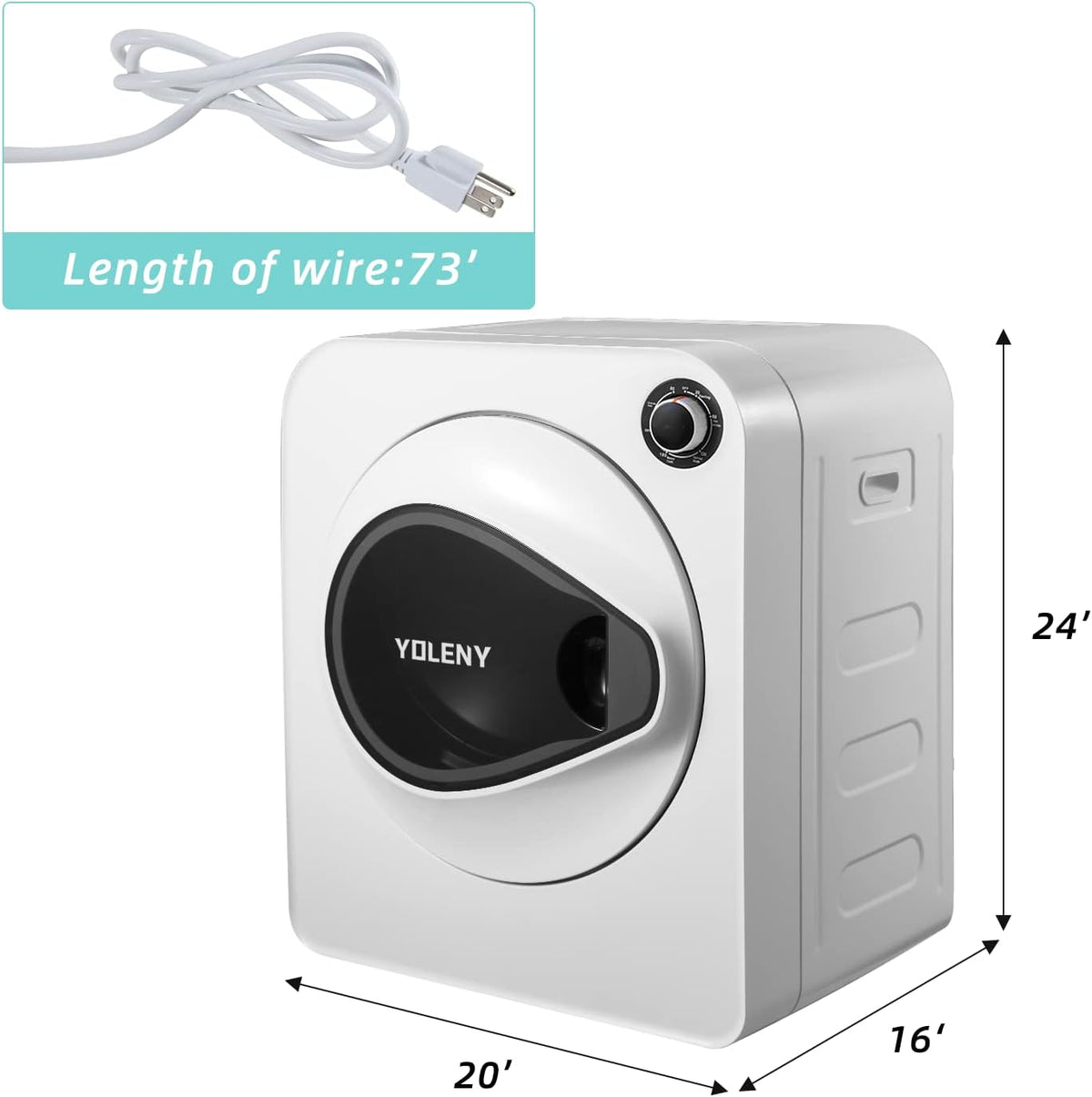 White Stainless Steel Portable Laundry Dryer N794456