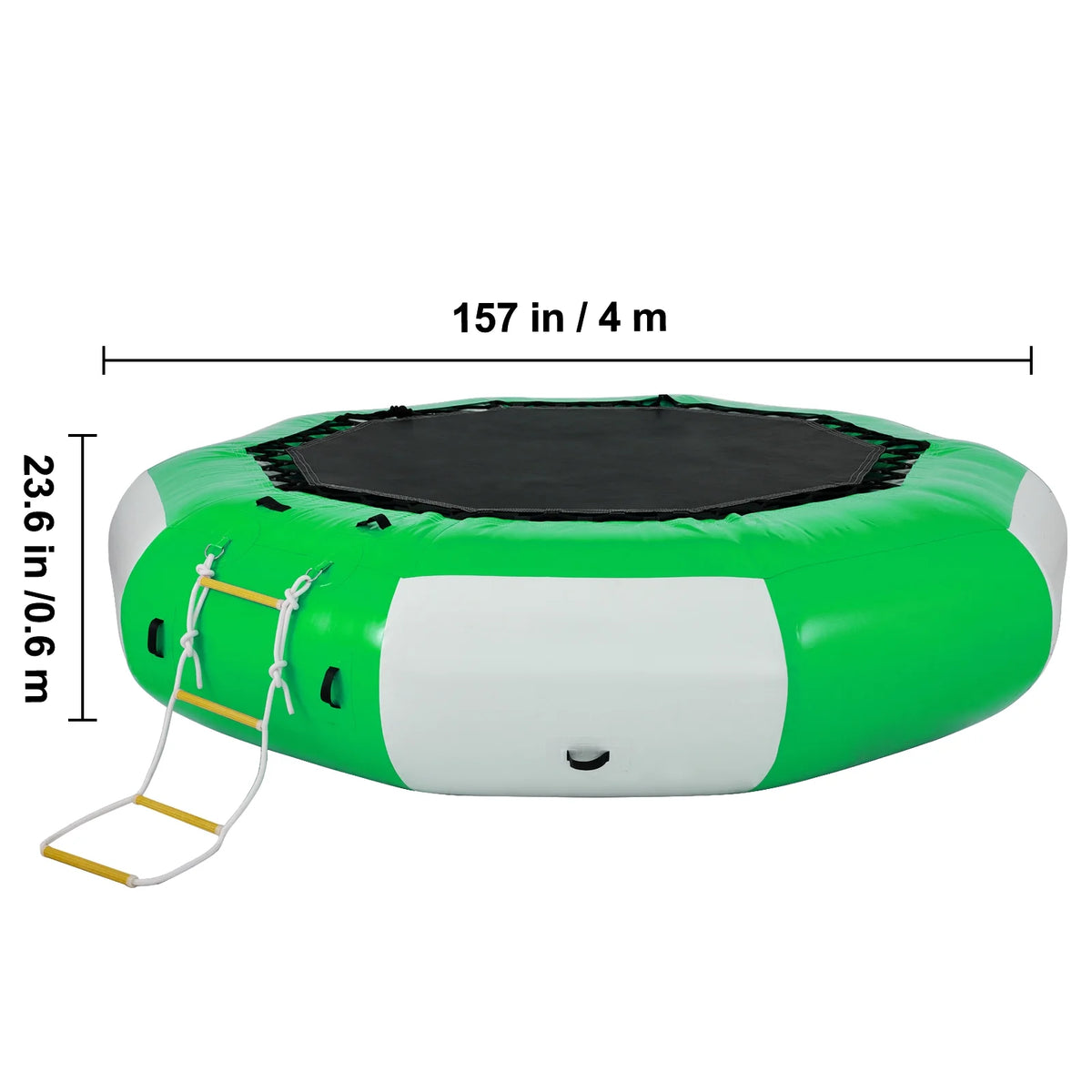13ft Inflatable Water Bouncer, Green Water Trampoline Swim Platform Q720438