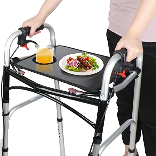 Black Walker Tray with Mesh Pockets and Cup Holder L288