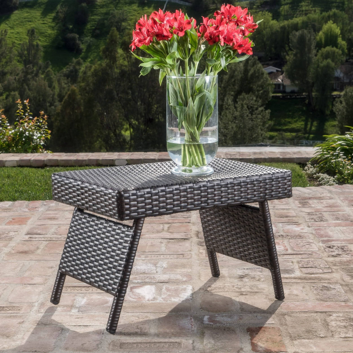 Gray 3-Piece Outdoor Wicker Chaise Lounge Set I2515