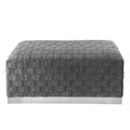 Gray & Silver Upholstered Bedroom Bench L513