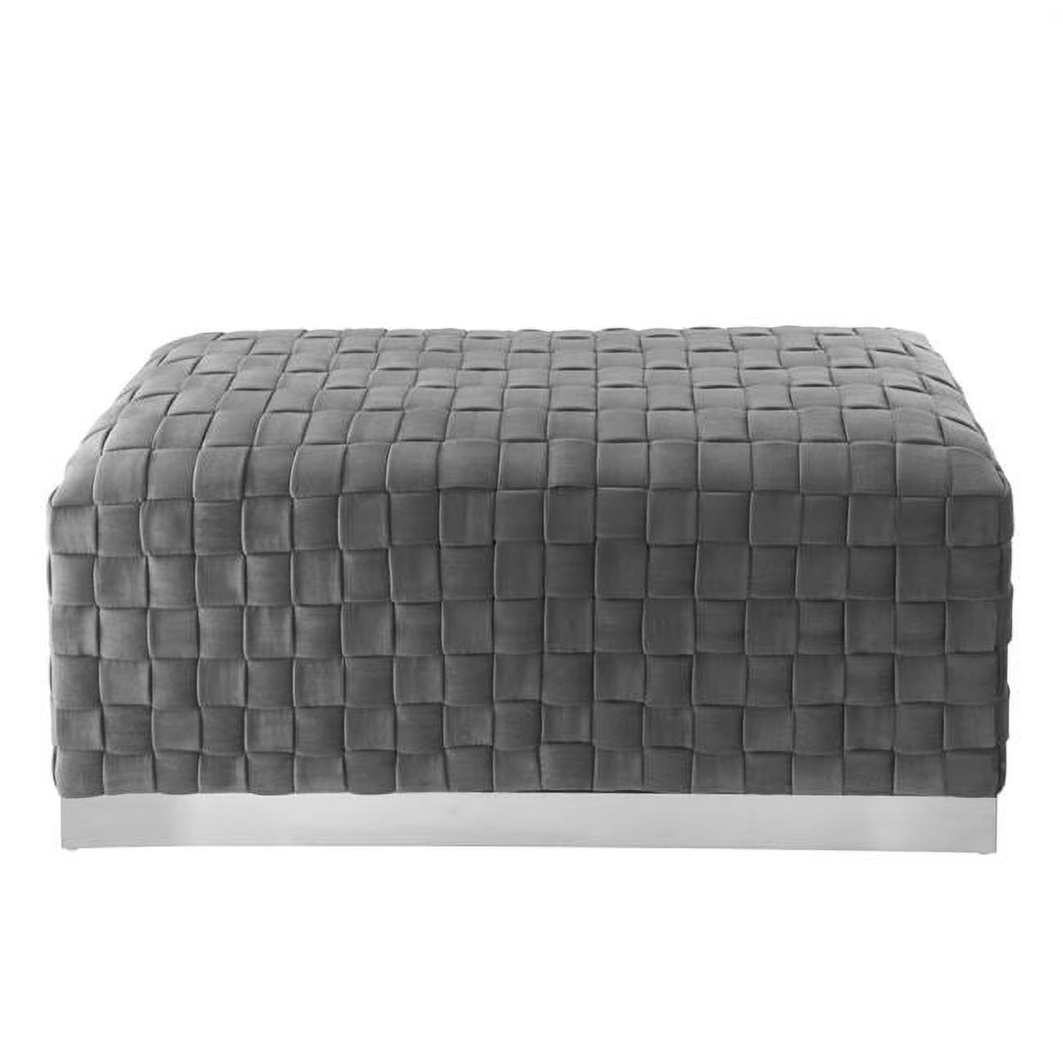 Gray & Silver Upholstered Bedroom Bench L513