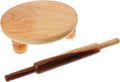 Manual Wooden Roti Chapati Tortilla Presser Maker With Rolling Pin, 10-Inch J117