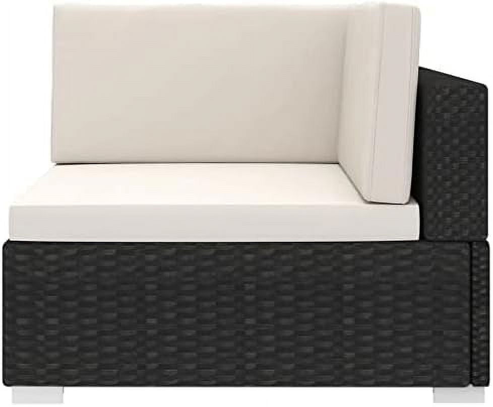 Gray Poly Rattan Sectional Corner Chair with Cushions T250652