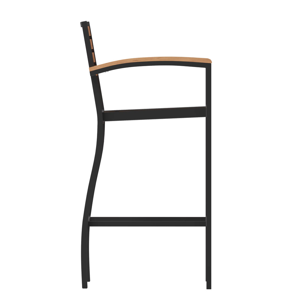 Teak Bar Height Stool with Arms C895