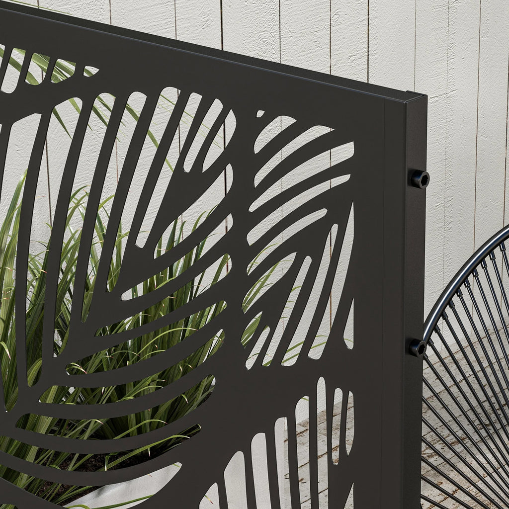Black Metal Privacy Screen U402909