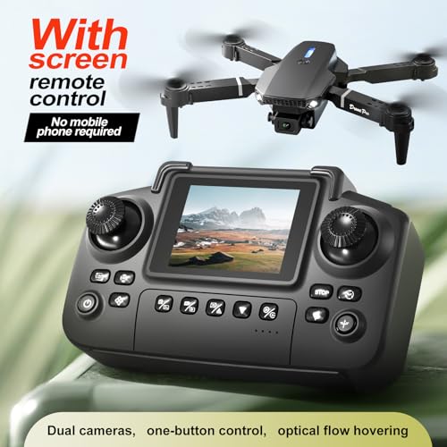 Mini Drone with Screen Controller, 2 Batteries, Foldable Y8445