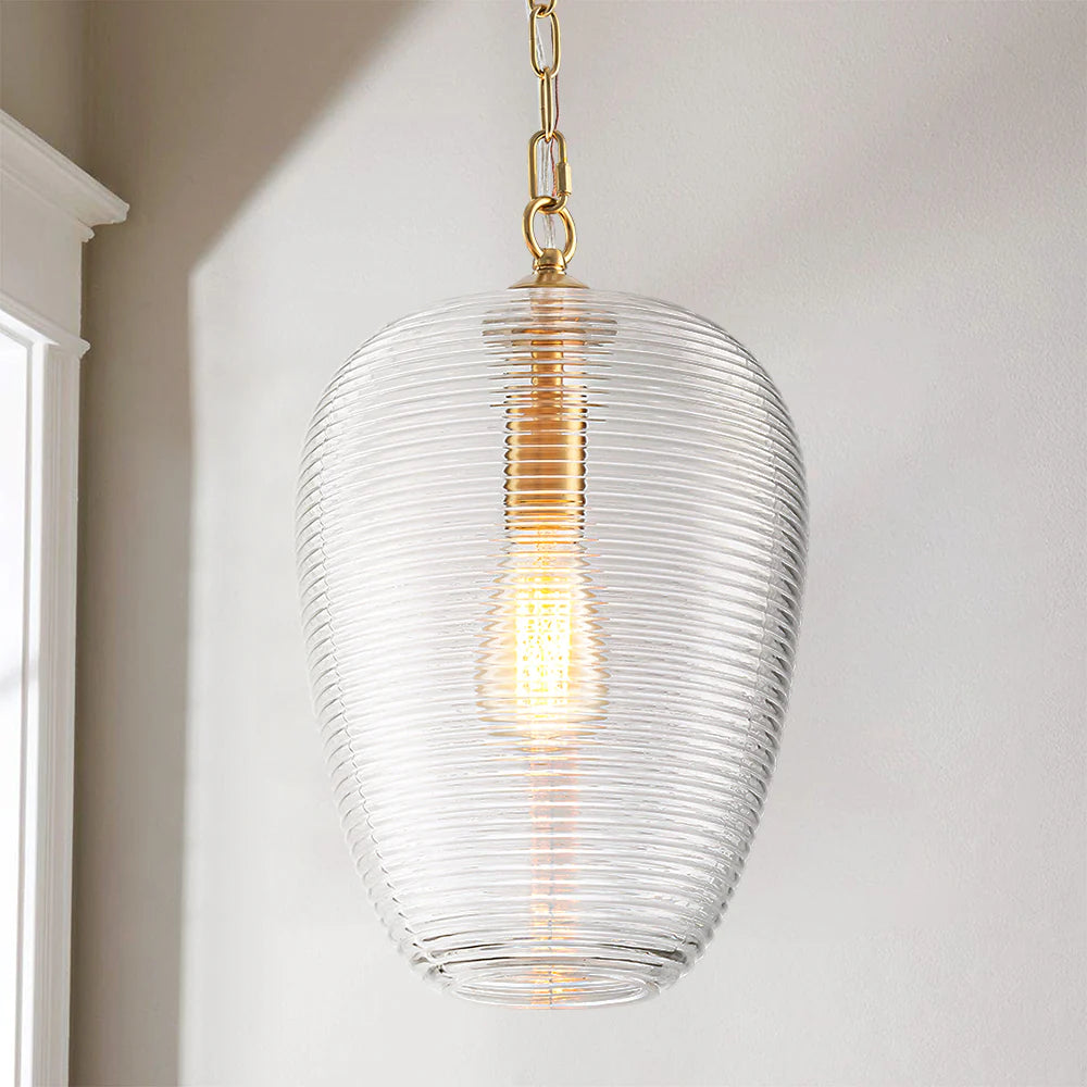 1-Light Dimmable Glass Farmhouse Pendant M3245