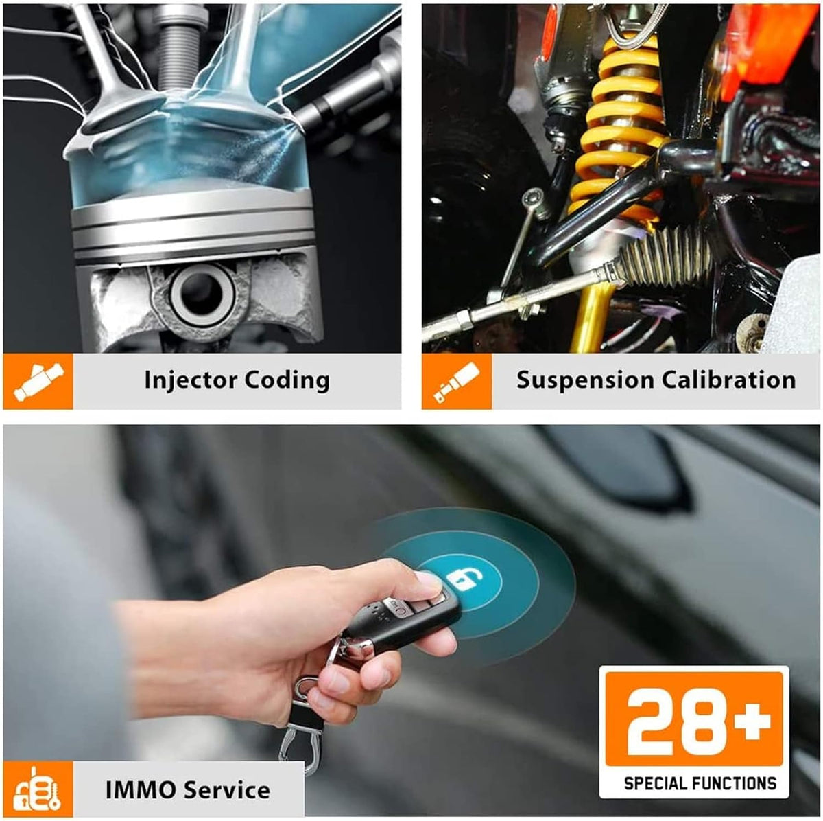 2022 Autel Scanner MaxiCOM MK808TS, Combination of Autel MK808BT and TS608, OE-Level TPMS Scan Tool with 28+ Service Functions, All Systems Diagnoses, Activate/Program/Relearn TPMS Sensors U966