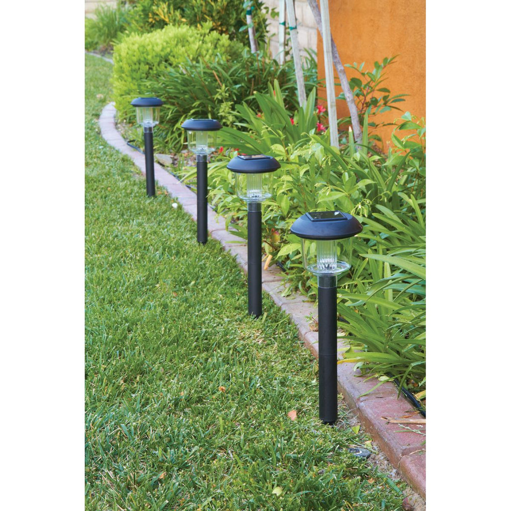 Solar LED Matte Black Pathway Lights, 4 Pack G544198