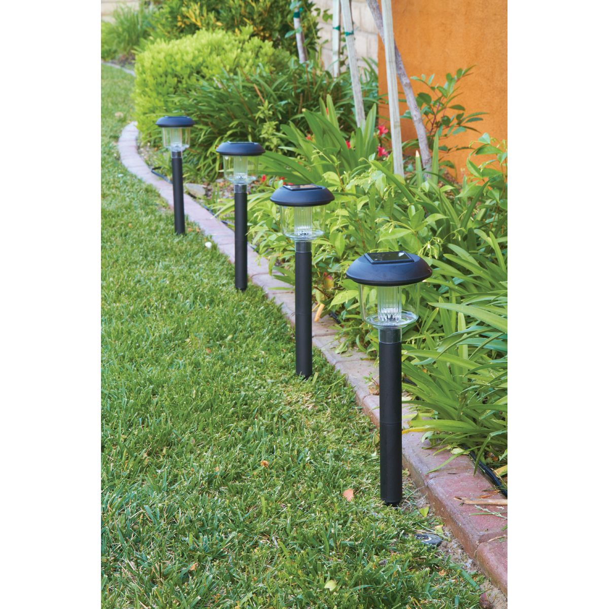 Solar LED Matte Black Pathway Lights, 4 Pack G544198