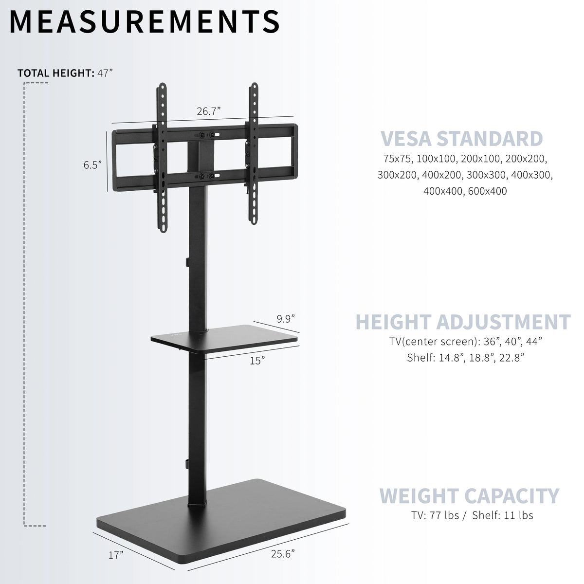 Height Adjustable TV Floor Stand J794341