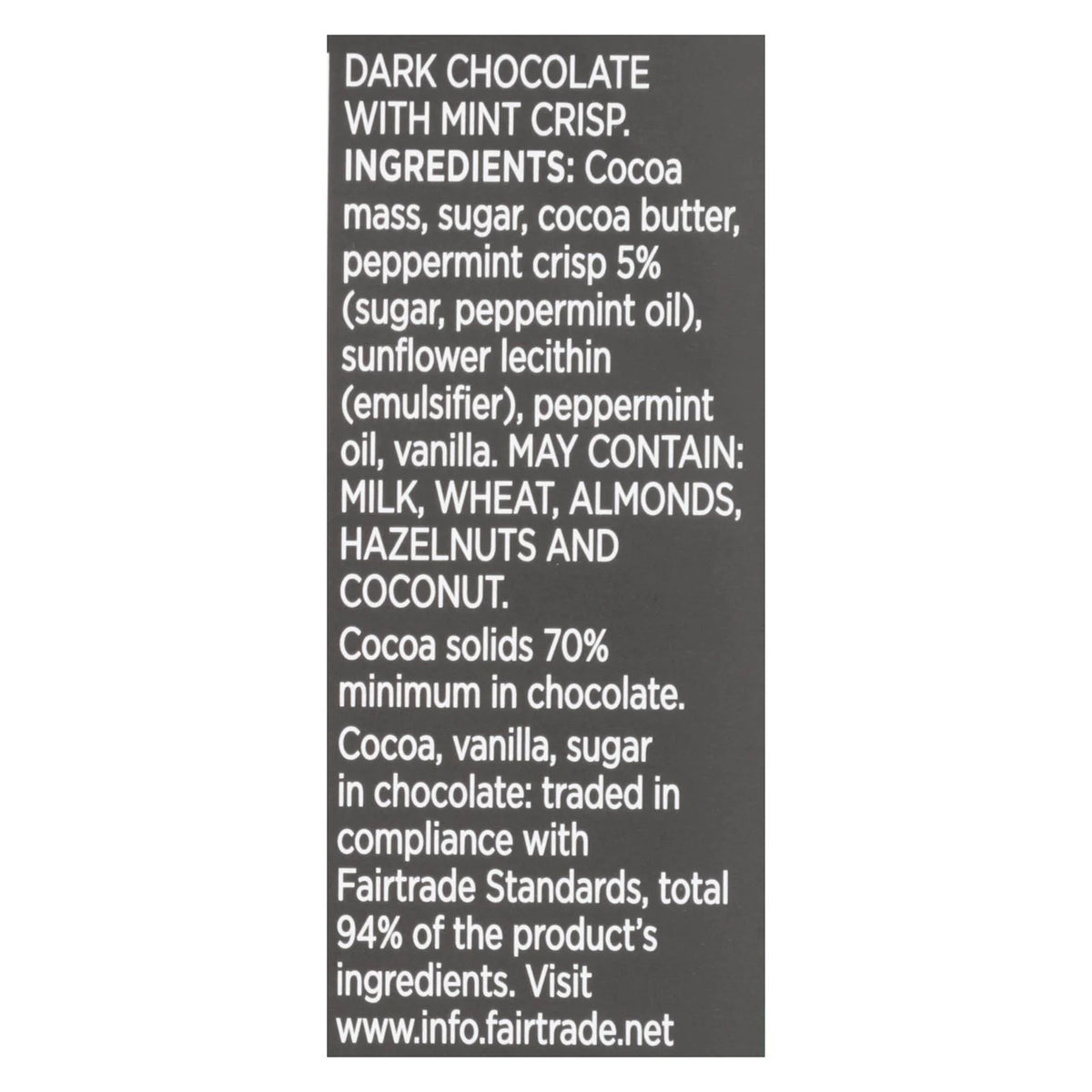 Dark Chocolate Mint Crisp Case of 12 3 OZ X3719