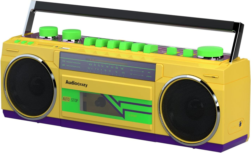 Cassette Player Recorder Boombox AM FM Radio Dual Stereo Speaker AC/Battery Operated AUX USB SD Port M385