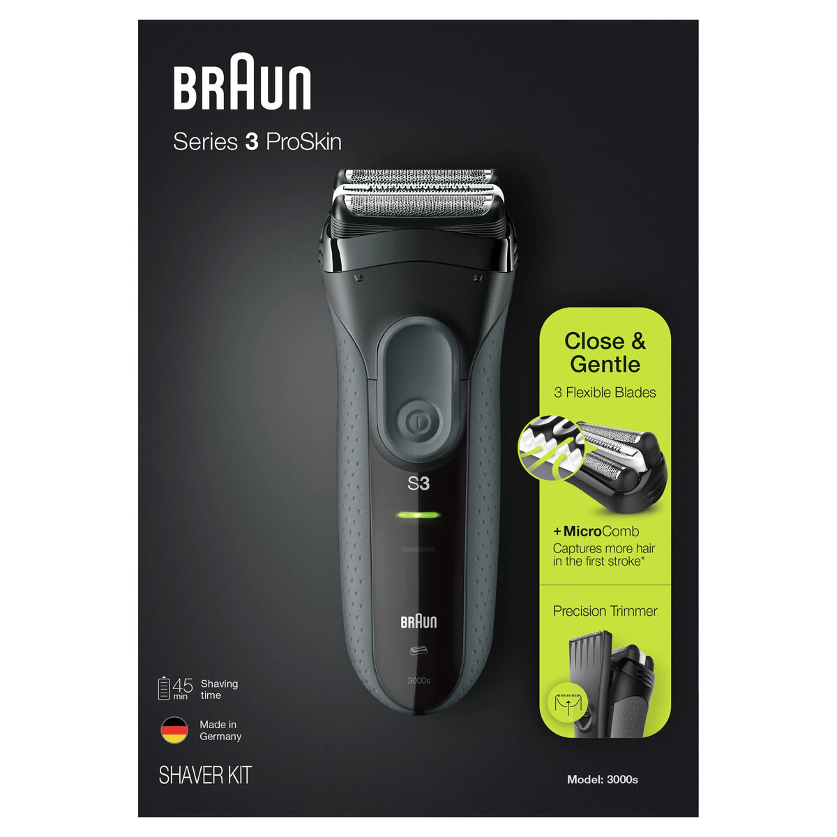 Black Rechargeable Electric Shaver J994