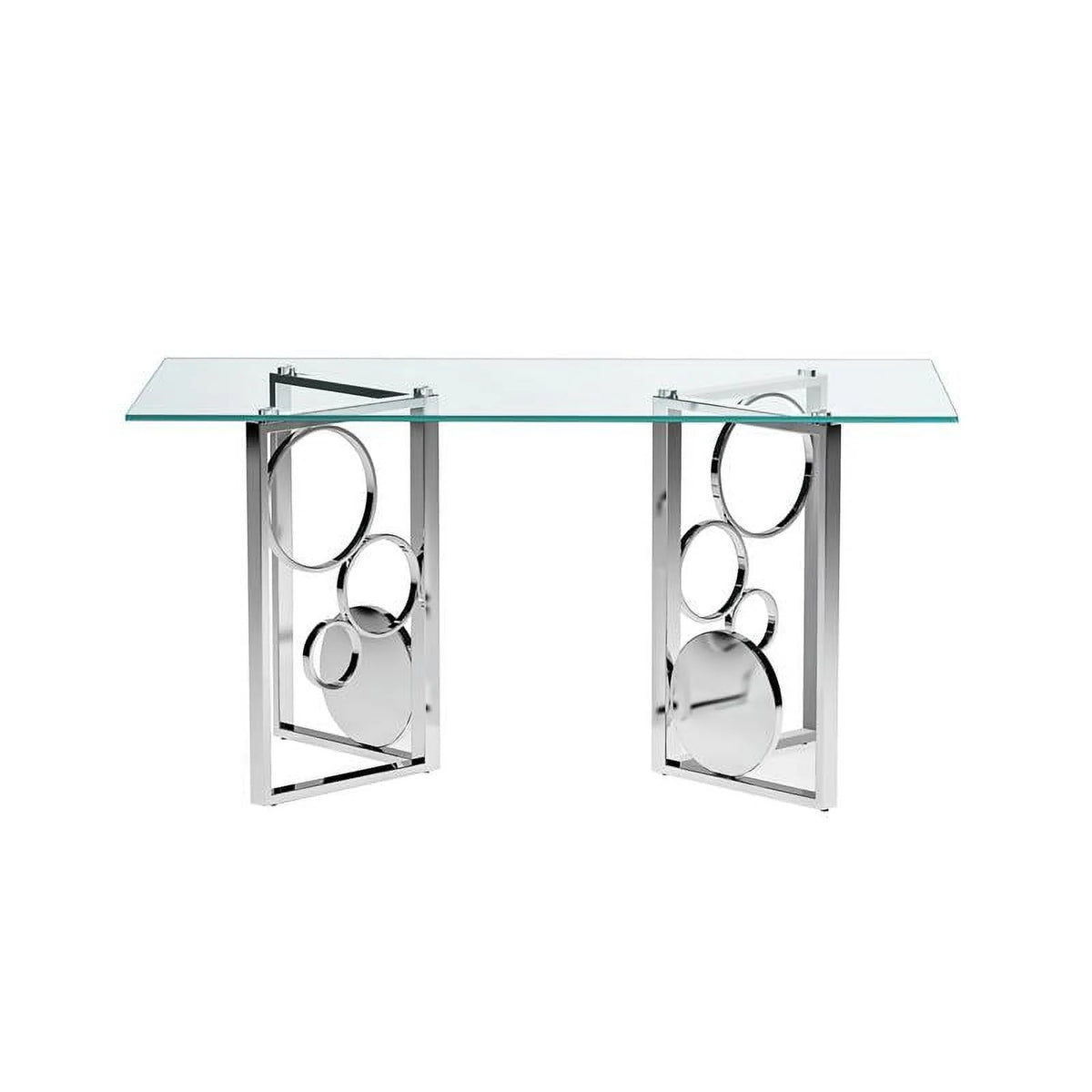 Dining Set with Glass Top Table & 4 Blue Chairs S553088