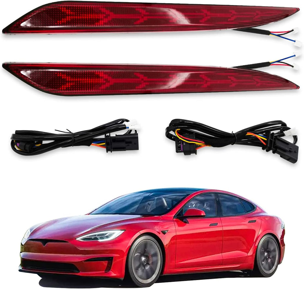 LED Rear Fog Lights Reflector Lamps for Tesla Model 3, 2 Pcs D120485
