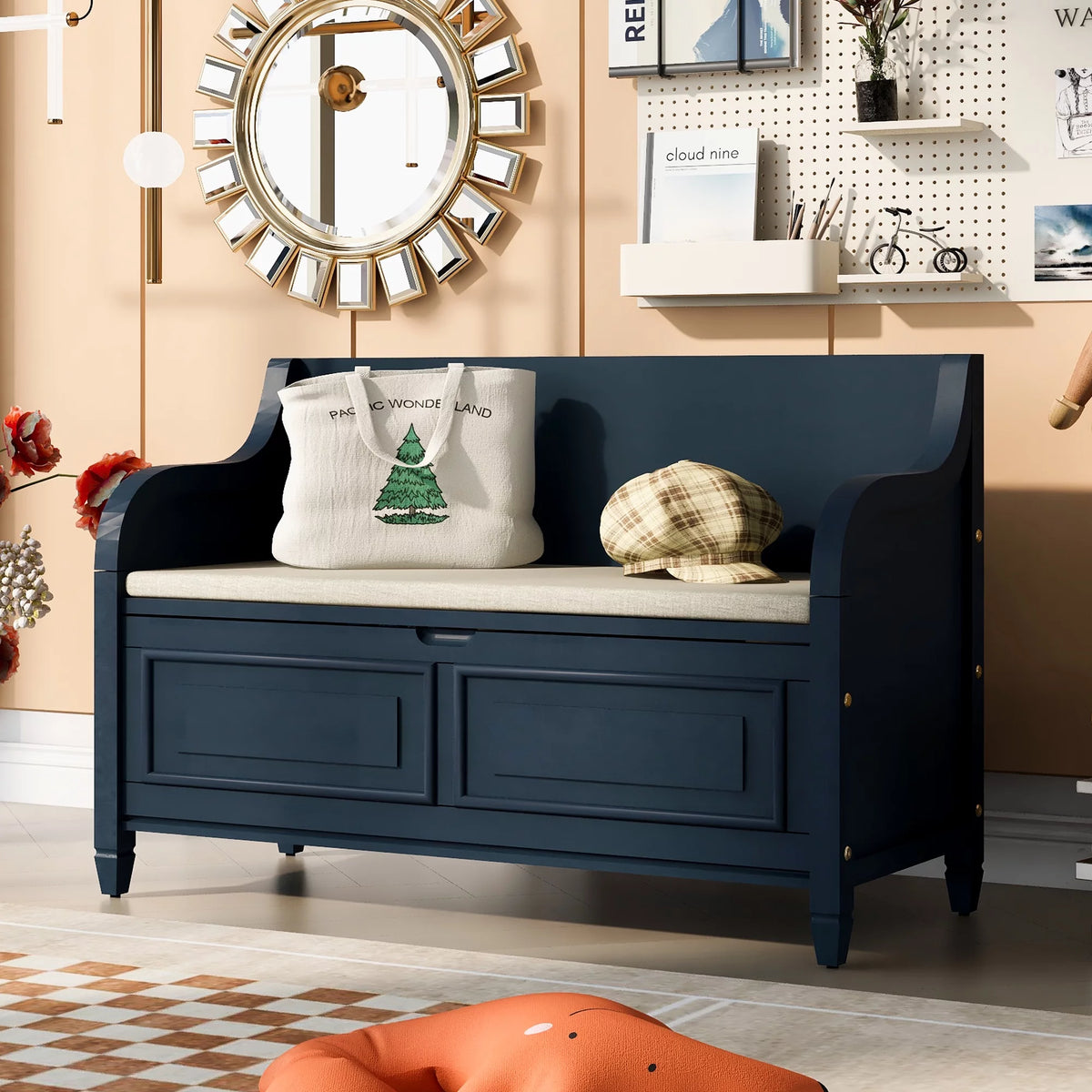 Blue Storage Bench with Hidden Storage H725
